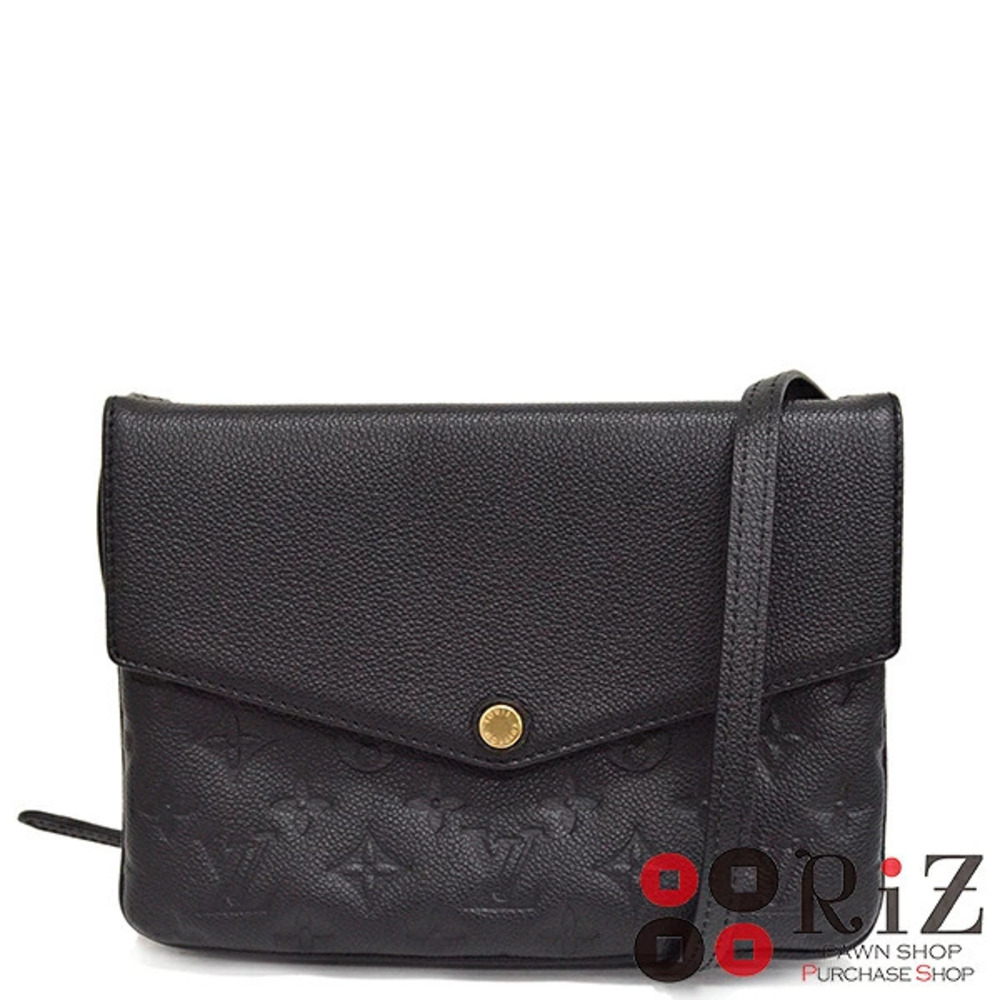 LOUIS VUITTON Twice Bag Shoulder Messenger Monogram Empreinte Noir Black